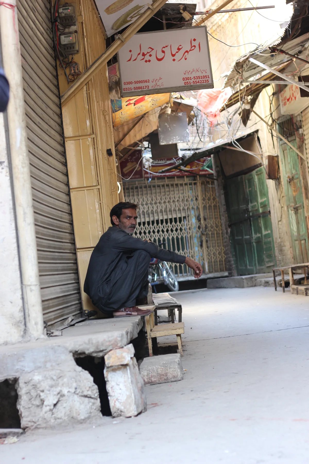 Man by a shutter